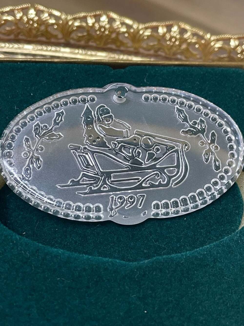 1999 Waterford Crystal Christmas Ornament In Box. Jingle Bells.